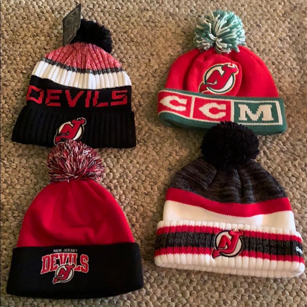 New Jersey Devils Pom Beanies
